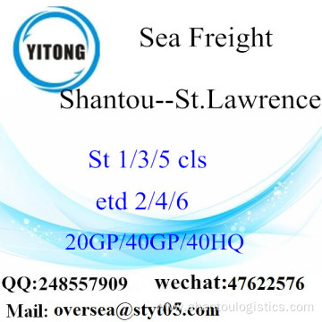 Shantou Port Sea Freight Shipping To St.Lawrence